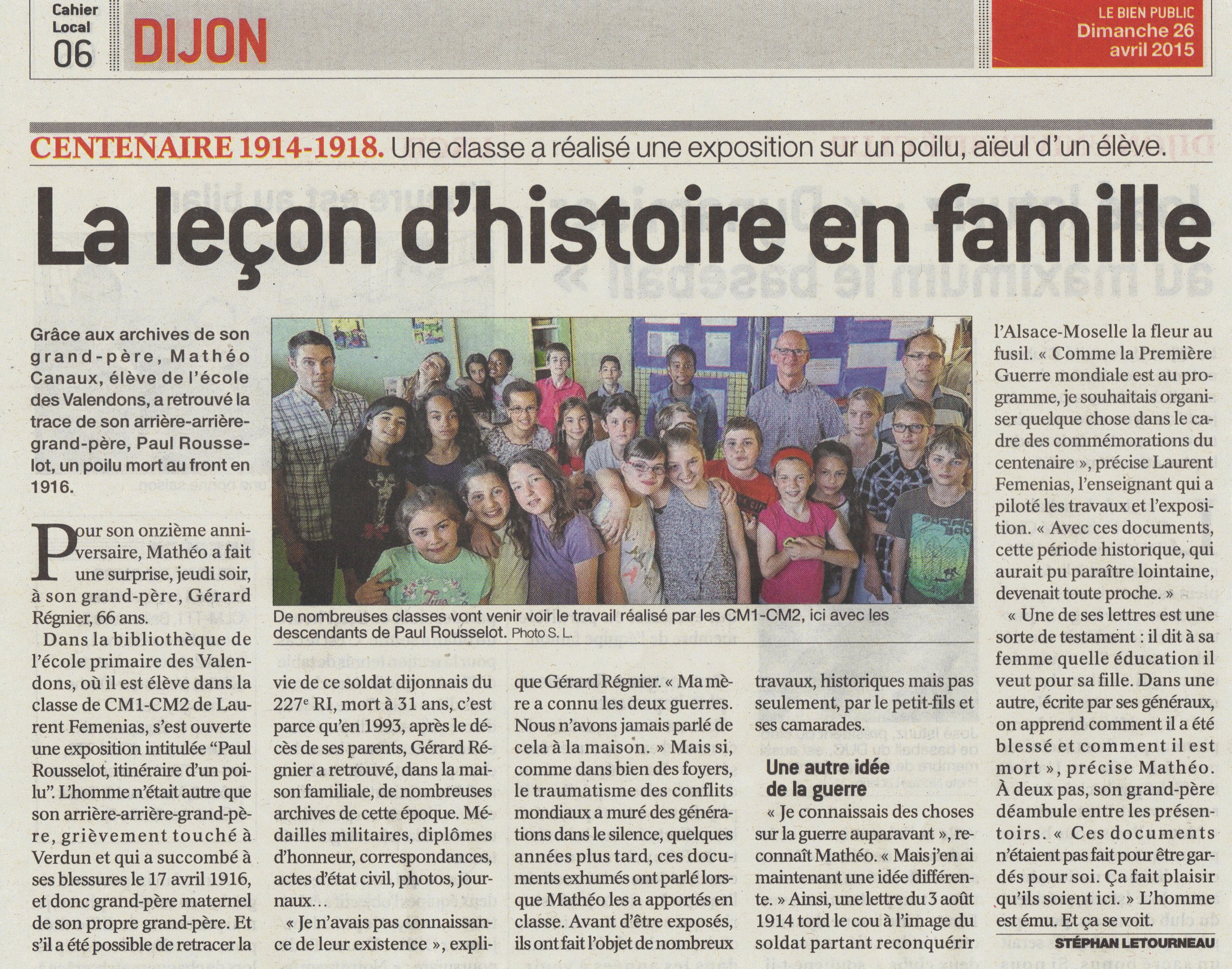 Bien Public du 26 04 2015